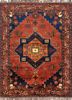 aalam red and orange wool hand knotted Rug - HeadShot aalam red and orange wool hand knotted Rug - HeadShot