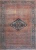 aalam blue wool hand knotted Rug - HeadShot