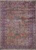 aalam blue wool hand knotted Rug - HeadShot