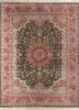 aalam pink and purple wool hand knotted Rug - HeadShot