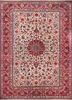 aalam red and orange wool hand knotted Rug - HeadShot