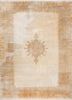 aalam gold wool hand knotted Rug - HeadShot