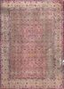 aalam pink and purple wool hand knotted Rug - HeadShot aalam pink and purple wool hand knotted Rug - HeadShot