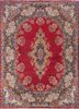 aalam pink and purple wool hand knotted Rug - HeadShot