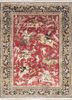gulmarg red and orange silk hand knotted Rug - HeadShot