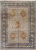 aalam blue wool hand knotted Rug - HeadShot