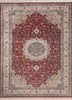 gulmarg red and orange silk hand knotted Rug - HeadShot gulmarg red and orange silk hand knotted Rug - HeadShot