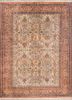 gulmarg red and orange silk hand knotted Rug - HeadShot