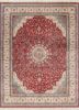 gulmarg red and orange silk hand knotted Rug - HeadShot gulmarg red and orange silk hand knotted Rug - HeadShot