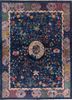 aalam blue wool hand knotted Rug - HeadShot aalam blue wool hand knotted Rug - HeadShot