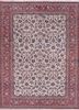 aalam red and orange wool hand knotted Rug - HeadShot