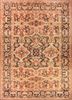 aalam red and orange wool hand knotted Rug - HeadShot