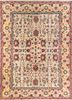 aalam green wool hand knotted Rug - HeadShot