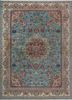 aalam green wool hand knotted Rug - HeadShot