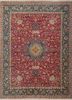 aalam red and orange wool hand knotted Rug - HeadShot aalam red and orange wool hand knotted Rug - HeadShot