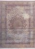 aalam green wool hand knotted Rug - HeadShot