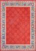 aalam red and orange wool hand knotted Rug - HeadShot