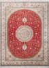 gulmarg red and orange silk hand knotted Rug - HeadShot