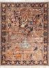aalam red and orange wool hand knotted Rug - HeadShot