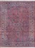 aalam blue wool hand knotted Rug - HeadShot