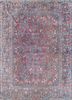 aalam blue wool hand knotted Rug - HeadShot