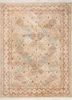 aalam green wool and silk hand knotted Rug - HeadShot