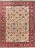 aalam red and orange wool hand knotted Rug - HeadShot