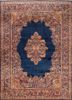 aalam red and orange wool hand knotted Rug - HeadShot
