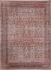 aalam red and orange wool hand knotted Rug - HeadShot
