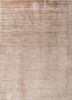 aalam beige and brown wool and silk hand knotted Rug - HeadShot