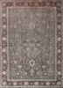 aalam red and orange wool and silk hand knotted Rug - HeadShot