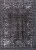 azalea grey and black wool and silk hand knotted Rug - HeadShot