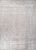 aalam grey and black wool and silk hand knotted Rug - HeadShot