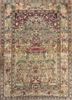aalam green wool hand knotted Rug - HeadShot