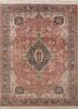 gulmarg pink and purple silk hand knotted Rug - HeadShot