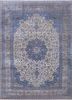 aalam blue wool and silk hand knotted Rug - HeadShot aalam blue wool and silk hand knotted Rug - HeadShot