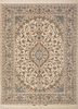 aalam red and orange wool and silk hand knotted Rug - HeadShot