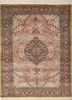 gulmarg green silk hand knotted Rug - HeadShot