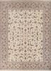 aalam red and orange wool and silk hand knotted Rug - HeadShot