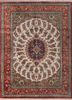 gulmarg red and orange silk hand knotted Rug - HeadShot
