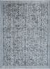 vintage grey and black wool hand knotted Rug - HeadShot