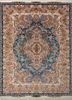gulmarg blue wool and silk hand knotted Rug - HeadShot