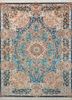gulmarg green wool and silk hand knotted Rug - HeadShot gulmarg green wool and silk hand knotted Rug - HeadShot