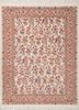 aalam pink and purple wool and silk hand knotted Rug - HeadShot
