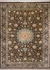 gulmarg beige and brown silk hand knotted Rug - HeadShot