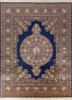 gulmarg blue silk hand knotted Rug - HeadShot