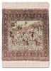 aalam red and orange silk hand knotted Rug - HeadShot