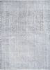 vintage grey and black wool hand knotted Rug - HeadShot