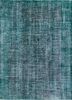 lacuna green wool hand knotted Rug - HeadShot