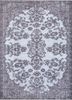 vintage grey and black wool hand knotted Rug - HeadShot